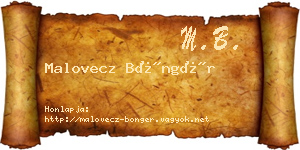 Malovecz Böngér névjegykártya